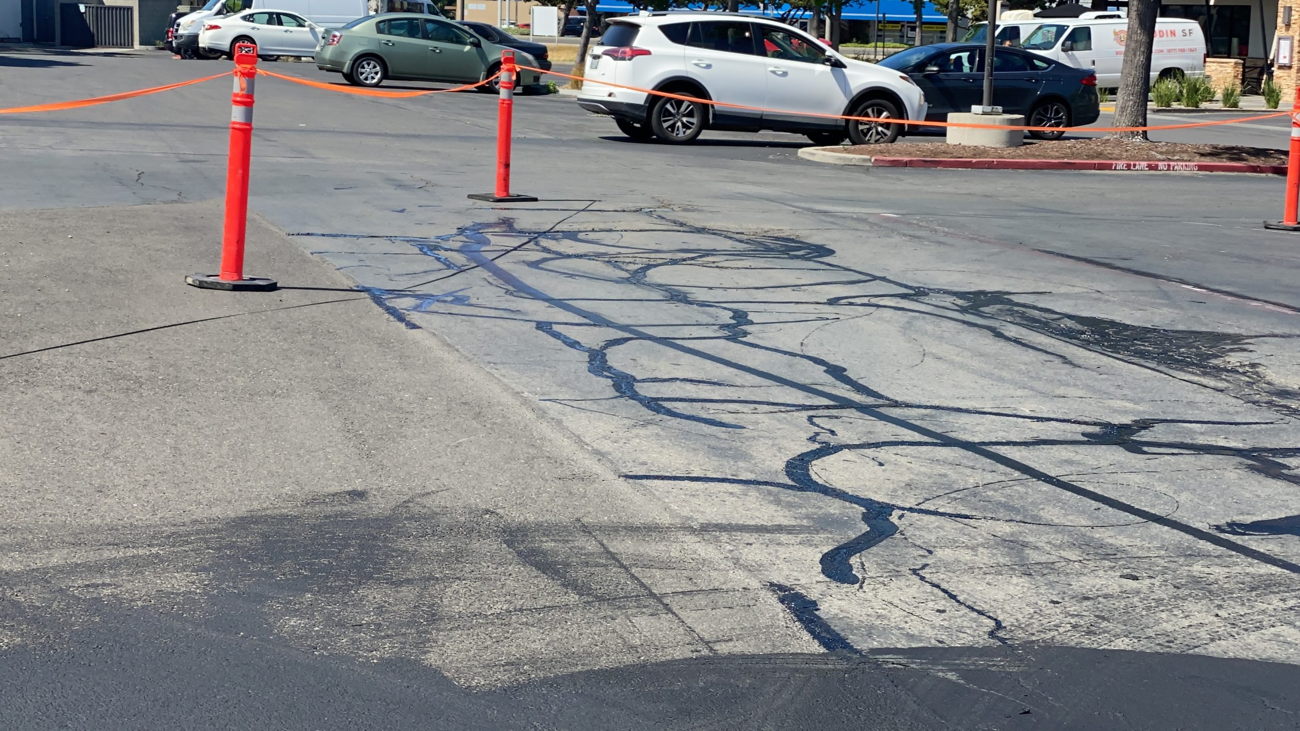 Asphalt Crack Filling 2 Quality paving materials used in Berkeley projects. Premium asphalt and concrete by We Love Paving in Berkeley, California.