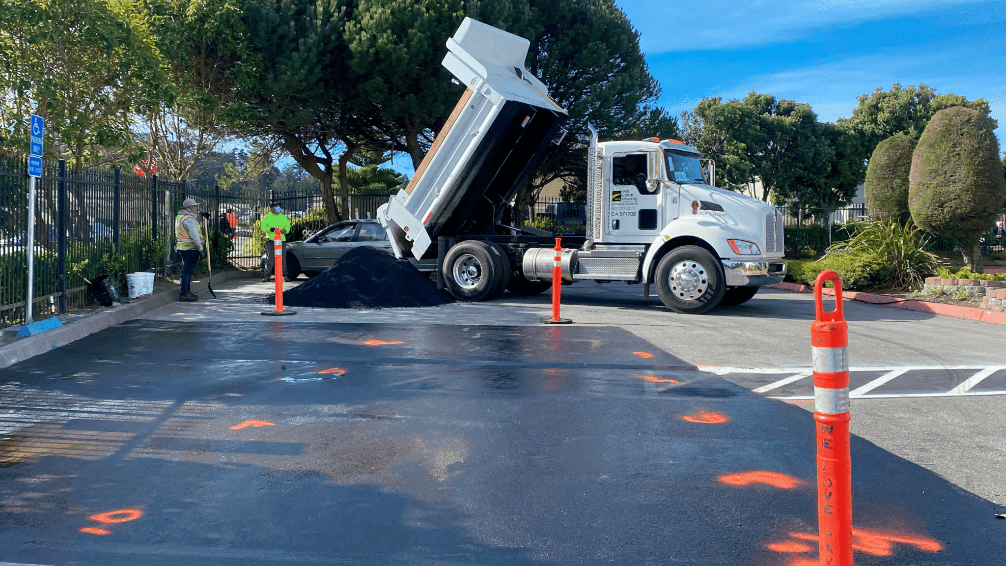 Parking lot paving and striping in Danville, California. ADA-compliant parking lot services by We Love Paving in Danville.