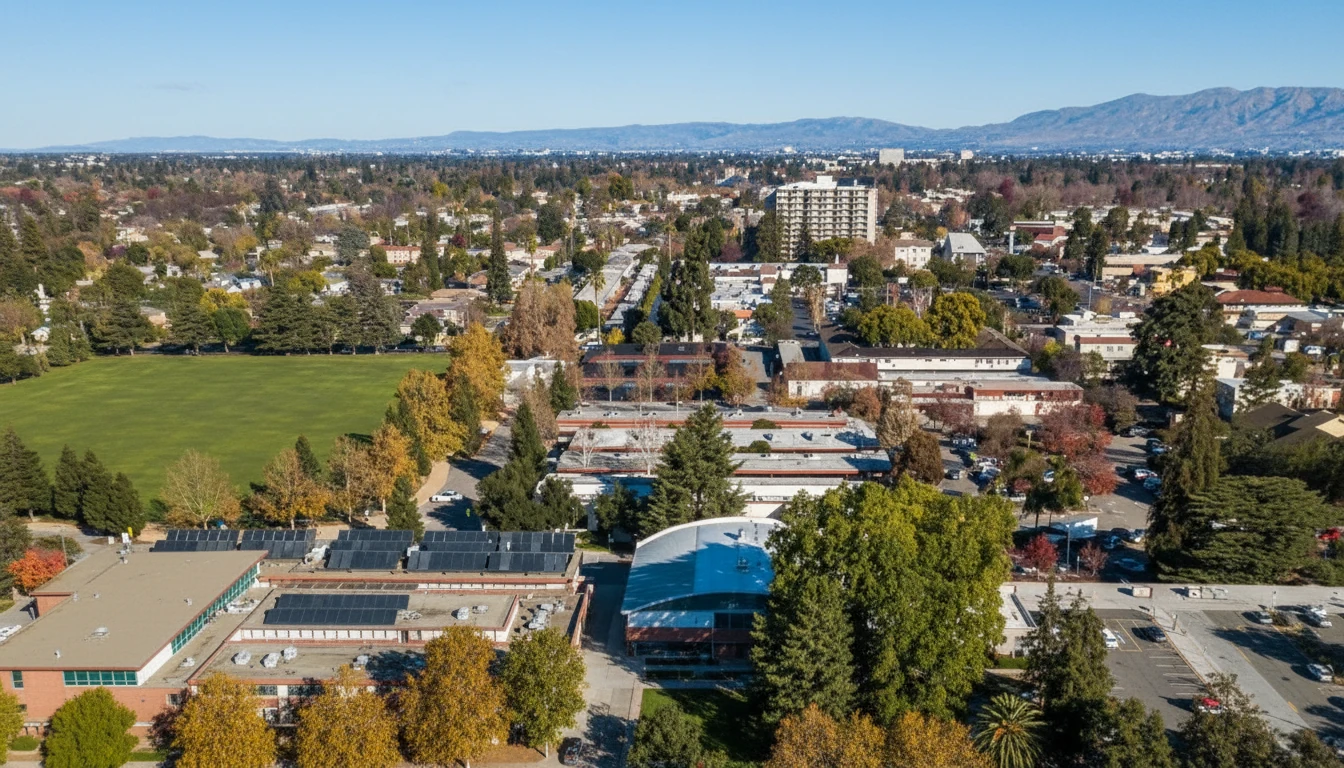 Testimonials 9 Aerial view of suburban neighborhood.