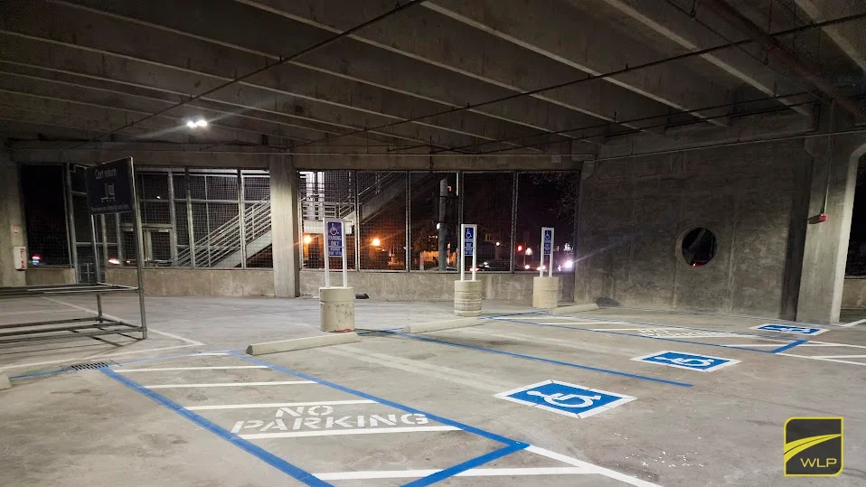 ADA Compliance 3 Empty parking lot with designated spaces
