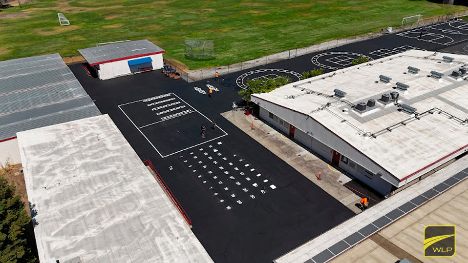 Concord 1 Freshly sealed blacktop with markings