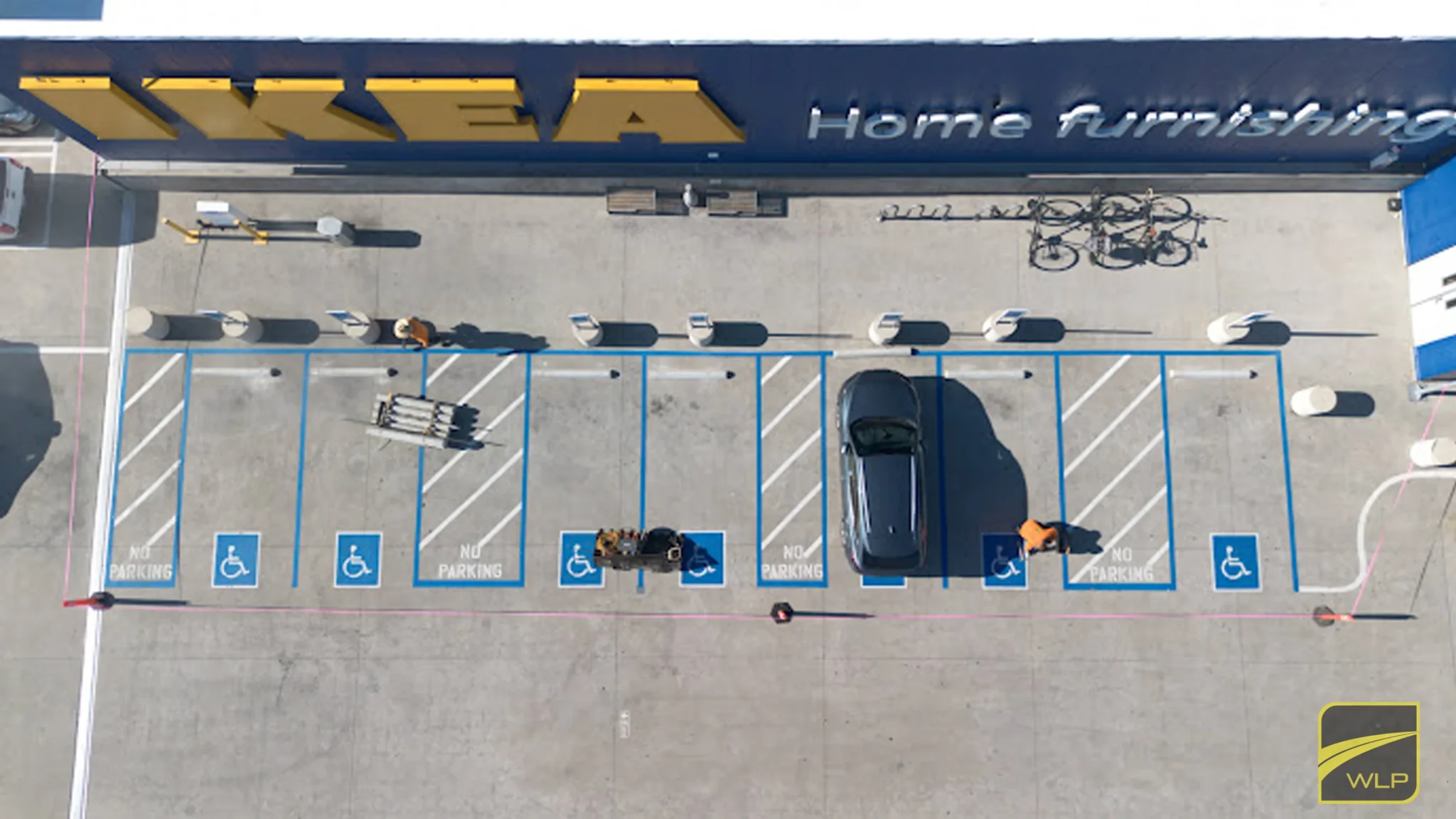 Parking-Lot-Striping-i7 IKEA parking lot with marked spaces