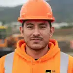 Construction worker in safety gear.