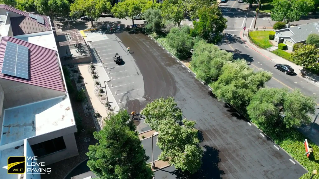 Healthcare ADA Accessibility 4 Aerial view of asphalt Paving Maintenance in California