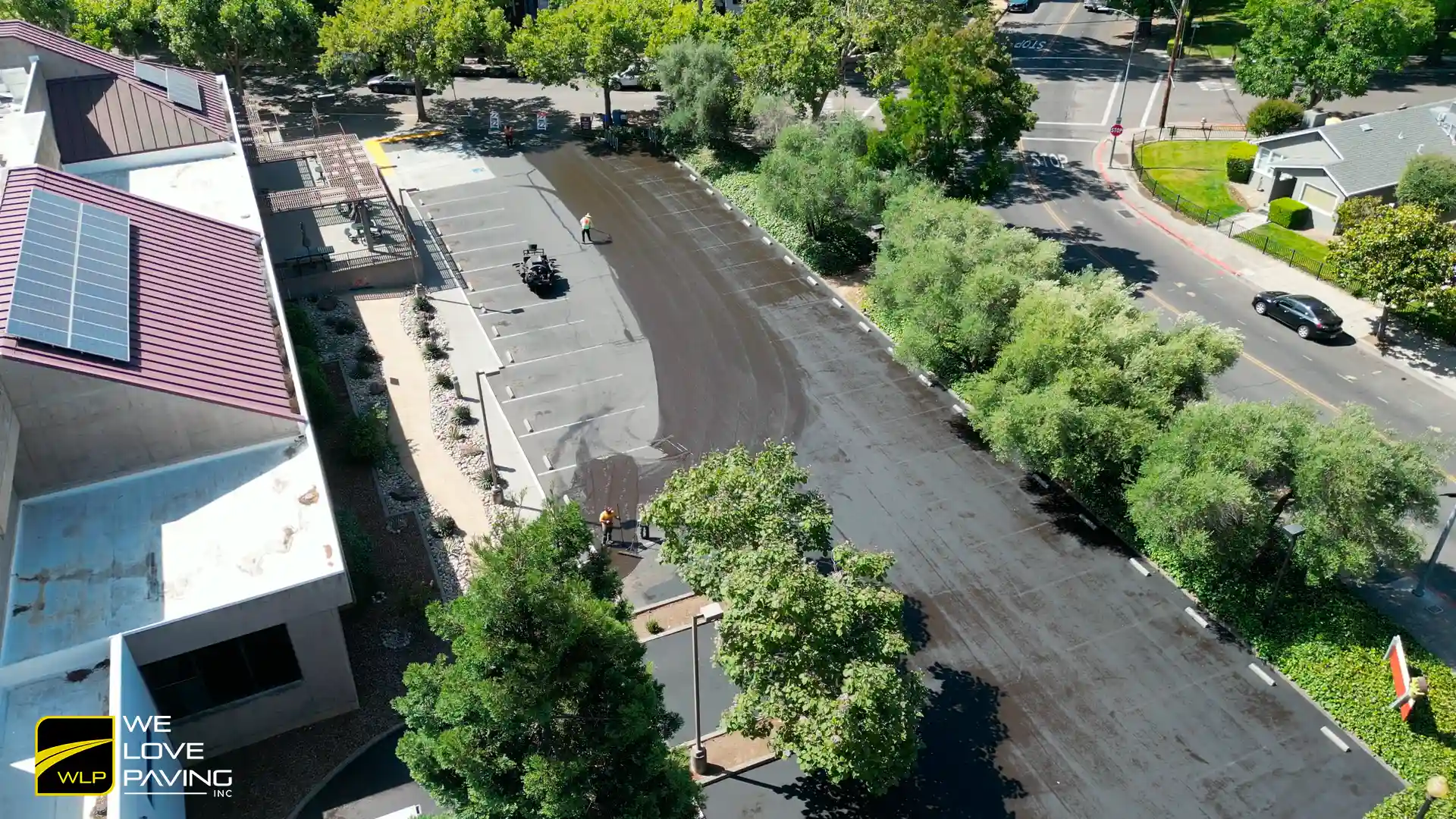 Project Gallery 12 Aerial view of asphalt Paving Maintenance in California